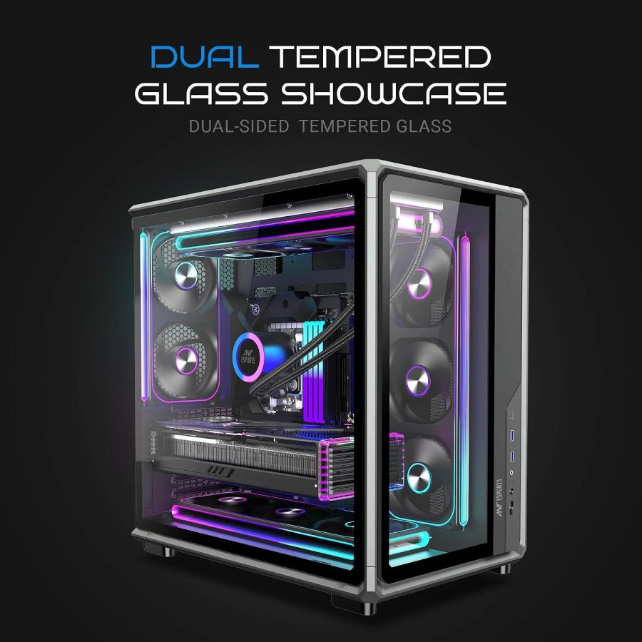 Ant Esports Gaming Cabinet Crystal x8 Frame Black
