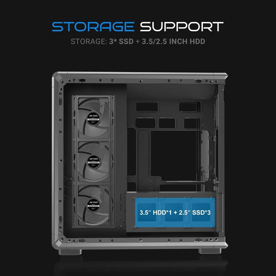 Ant Esports Gaming Cabinet Crystal x8 Frame Black