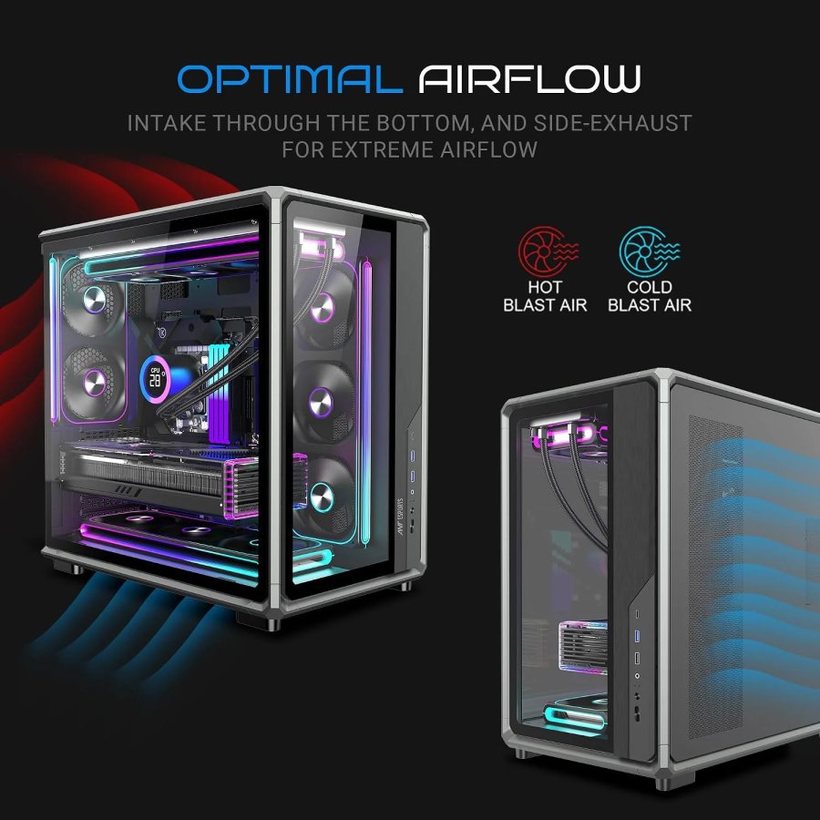 Ant Esports Gaming Cabinet Crystal x8 Frame Black