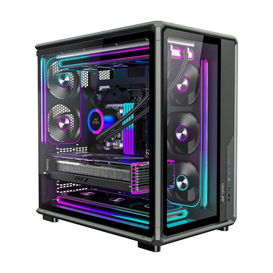 Ant Esports Gaming Cabinet Crystal x8 Frame Black