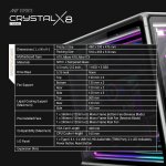 Ant Esports Gaming Cabinet Crystal x8 Frame Black