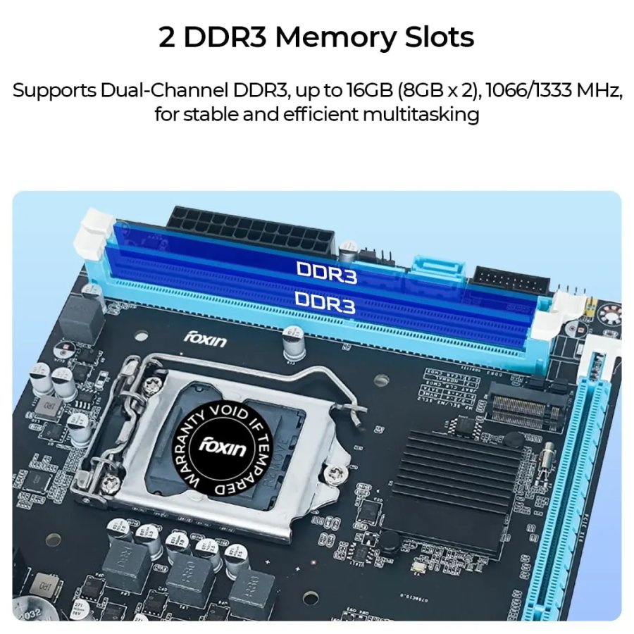 Foxin H61 DDR3 NVMe Motherboard for Intel 2nd/3rd Gen