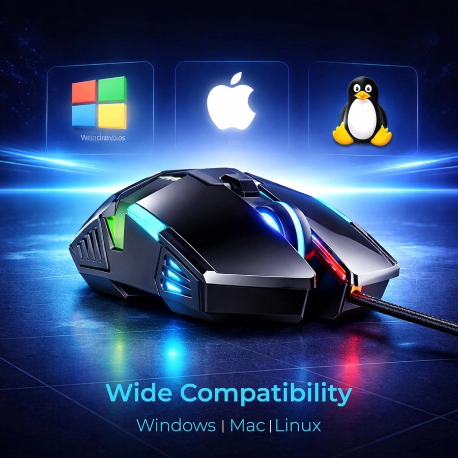 Ant Esports GM90 3600 DPI Wired Gaming Mouse Black