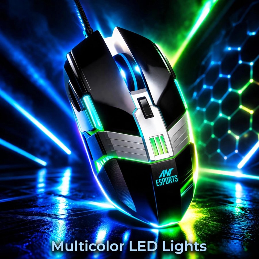 Ant Esports GM90 3600 DPI Wired Gaming Mouse Black