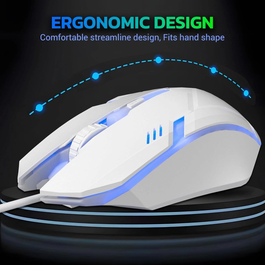 Ant Esports GM46 USB RGB Gaming Mouse White