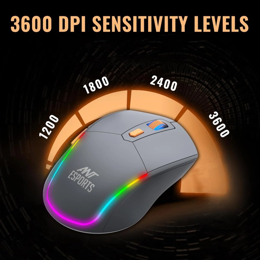 Ant Esports KM590 Pro Wireless Gaming Combo Grey Beige Orange