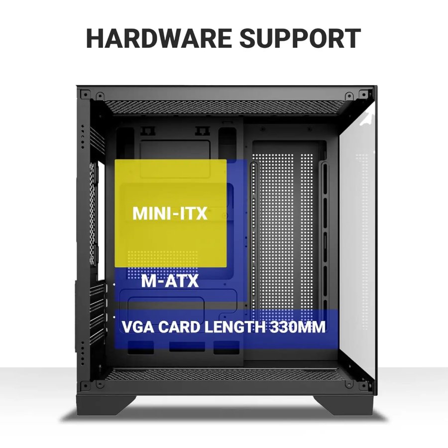 Ant Esports Crystal Z2 ARGB M-ATX Gaming Cabinet Black