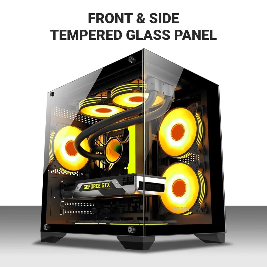 Ant Esports Crystal Z2 ARGB M-ATX Gaming Cabinet Black