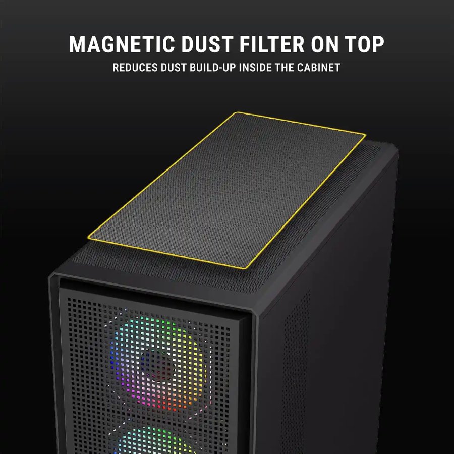 Ant Esports EVO 360 Lite Mid Tower Gaming Cabinet Black