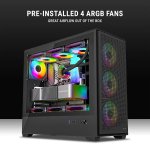 Ant Esports EVO 360 Lite Mid Tower Gaming Cabinet Black