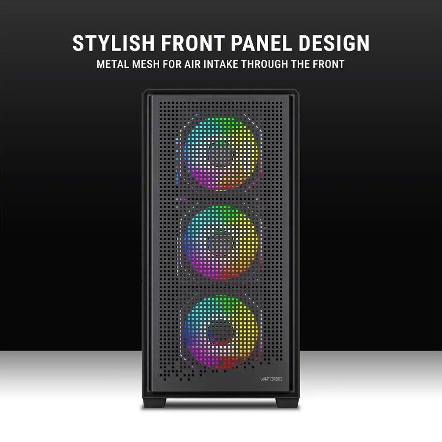 Ant Esports EVO 360 Lite Mid Tower Gaming Cabinet Black