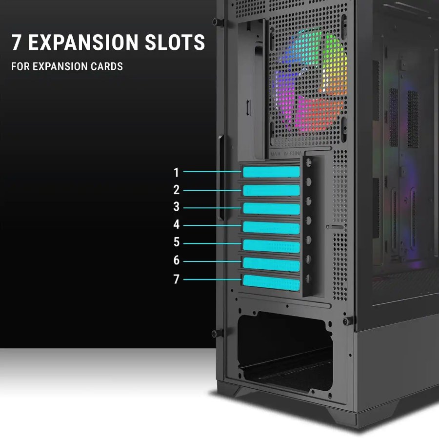Ant Esports EVO 360 Lite Mid Tower Gaming Cabinet Black