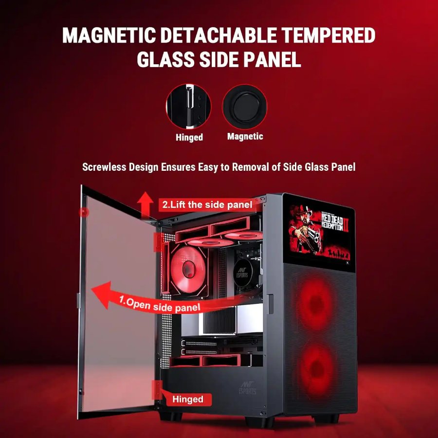 Ant Esports ICE Digital C3 8 Inch Display Gaming Cabinet Black