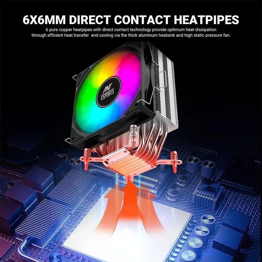 Ant Esports ICE-C612 V2 ARGB CPU Air Cooler