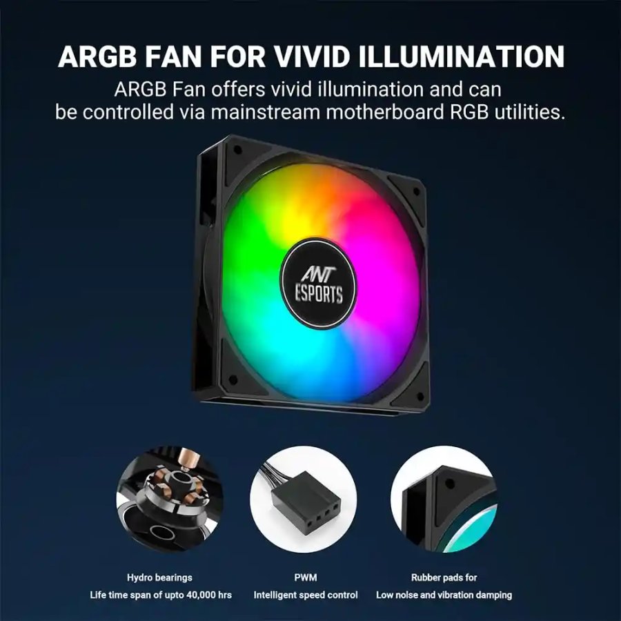 Ant Esports ICE-C612 V2 ARGB CPU Air Cooler