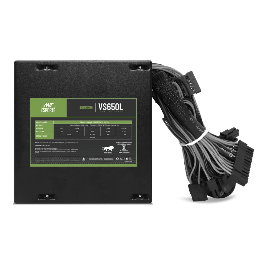 Ant Esports VS650L 650W Value Series Desktop Power Supply