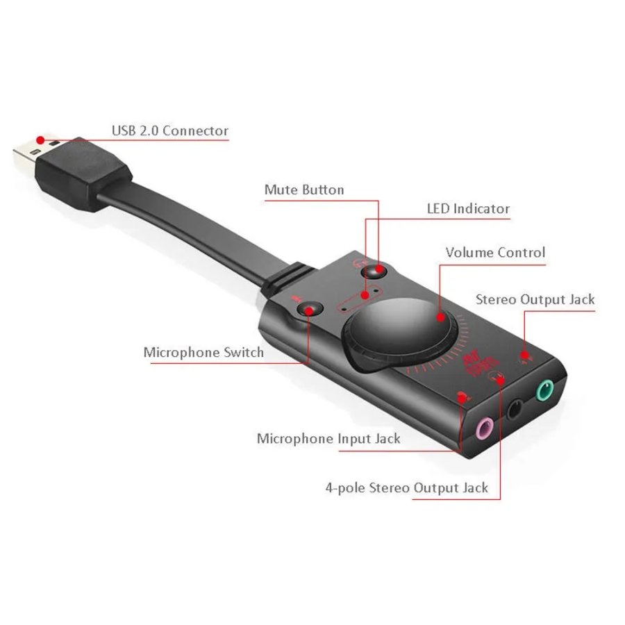Ant Esports 7.1 USB Sound Card with Volume Control