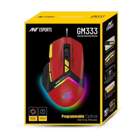 Ant Esports GM333 Wired Gaming Mouse RGB Red