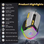 Ant Esports Wired Gaming Mouse RGB GM333 Grey