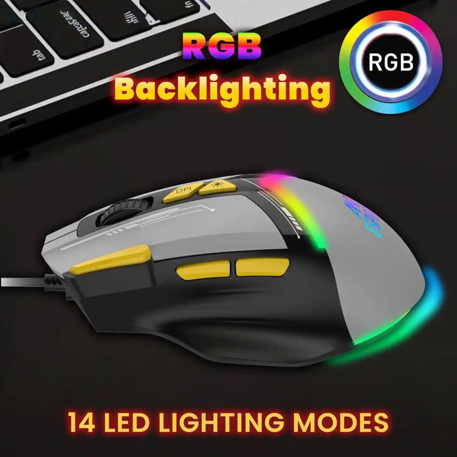 Ant Esports Wired Gaming Mouse RGB GM333 Grey
