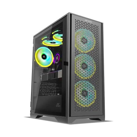 Ant Esports ICE-4000 RGB Mid Tower Gaming Cabinet Black with 3 ARGB Fans